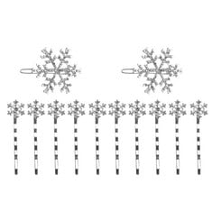 QUANTITY OF ASSORTED ITEMS TO INCLUDE LURROSE 12PCS SNOWFLAKE HAIR CLIPS CHRISTMAS BOBBY PINS ALLOY HAIR PINS XMAS HAIR BARRETTES PARTY FAVOR: LOCATION - RACK A