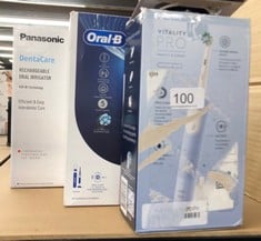 QUANTITY OF ITEMS TO INCLUDE ORAL-B VITALITY PRO ELECTRIC TOOTHBRUSHES ADULTS, MOTHERS DAY GIFTS FOR HER / HIM, 1 HANDLE, 2 TOOTHBRUSH HEADS, 3 BRUSHING MODES INCLUDING SENSITIVE PLUS, 2 PIN UK PLUG,