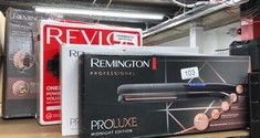 QUANTITY OF ITEMS TO INCLUDE REMINGTON PROLUXE CERAMIC HAIR STRAIGHTENER WITH INTELLIGENT OPTIHEAT TECHNOLOGY FOR HEAT WHERE IT MATTERS - PRO+ SETTING AT 185°C FOR HEALTHIER STYLING, 9 VARIABLE SETTI