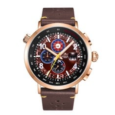 GAMAGES OF LONDON LIMITED EDITION HAND ASSEMBLED TARGET RACER AUTOMATIC BROWN WATCH SKU:GA1572 RRP £710: LOCATION - A RACK