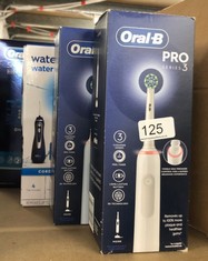 QUANTITY OF ITEMS TO INCLUDE ORAL-B PRO 3 ELECTRIC TOOTHBRUSH FOR ADULTS, 1 CROSS ACTION TOOTHBRUSH HEAD, 3 MODES, ORAL B ELECTRIC TOOTHBRUSH WITH PRESSURE SENSOR, 2 PIN UK PLUG, 3000, WHITE: LOCATIO