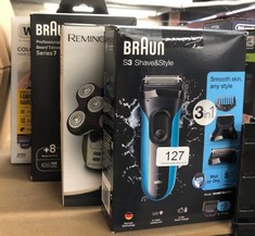 QUANTITY OF ITEMS TO INCLUDE BRAUN SERIES 3 SHAVE&STYLE 3010BT FOIL SHAVER TRIMMER BLACK, BLUE: LOCATION - B RACK