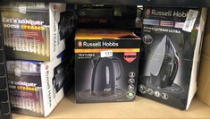 QUANTITY OF ITEMS TO INCLUDE RUSSELL HOBBS POWER STEAM ULTRA IRON, CERAMIC NON-STICK SOLEPLATE, 210G STEAM SHOT, 70G CONTINUOUS STEAM, 350ML WATER TANK, SELF-CLEAN, ANTI-CALC & ANTI-DRIP FUNCTION, 3M