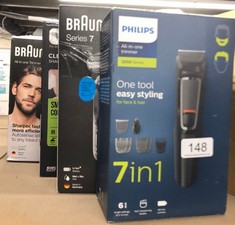 QUANTITY OF ITEMS TO INCLUDE BRAUN SERIES 7 ELECTRIC SHAVER FOR MEN WITH PRECISION TRIMMER, CORDLESS FOIL RAZOR, WET & DRY ELECTRIC RAZOR FOR MEN, 100% WATERPROOF, UK 2 PIN PLUG, 70-N1200S, SILVER RA