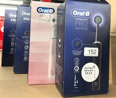 QUANTITY OF ITEMS TO INCLUDE ORAL-B PRO 3 ELECTRIC TOOTHBRUSHES ADULTS, MOTHERS DAY GIFTS FOR HER / HIM, 1 TOOTHBRUSH HEAD & TRAVEL CASE, 3 MODES WITH TEETH WHITENING, 2 PIN UK PLUG, PINK: LOCATION -