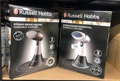 QUANTITY OF ITEMS TO INCLUDE RUSSELL HOBBS STEAM GENIE HANDHELD CLOTHES STEAMER, NO IRONING BOARD NEEDED, READY TO USE IN 45S, 200ML DETACHABLE WATER TANK, COMPACT GARMENT STEAMER FOR HOME AND TRAVEL