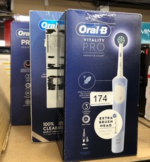 QUANTITY OF ITEMS TO INCLUDE ORAL-B VITALITY PRO ELECTRIC TOOTHBRUSHES ADULTS, MOTHERS DAY GIFTS FOR HER / HIM, 1 HANDLE, 2 TOOTHBRUSH HEADS, 3 BRUSHING MODES INCLUDING SENSITIVE PLUS, 2 PIN UK PLUG,