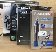 QUANTITY OF ITEMS TO INCLUDE REMINGTON NOSE, EAR AND EYEBROW TRIMMER FOR MEN (DUAL EDGED COMFORT TIP BLADE, ROTARY TRIMMER, 2 COMB ATTACHMENTS, SHOWERPROOF, BATTERY OPERATED WITH BATTERY INCLUDED) NE