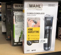 QUANTITY OF ITEMS TO INCLUDE WAHL CORD/CORDLESS HAIR CLIPPER, FATHER'S DAY GIFT, RECHARGEABLE CORDLESS CLIPPERS, CLIPPER KIT FOR MEN, RINSEABLE BLADES, HOME HAIR CUTTING, CLIPPERS WITH GUIDE COMBS: L