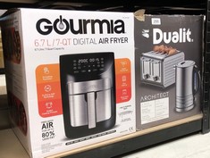 QUANTITY OF ITEMS TO INCLUDE GOURMIA DIGITAL AIR FRYER GAF798, 6.6L, BLACK + DUALIT ARCHITECT 1.5L KETTLE WITH RAPID BOIL TECHNOLOGY:: LOCATION - C RACK