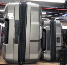 2 SAMSONITE SUITCASES ONE BIG ONE SMALL COLOUR GRAY WITH INDENTED LINES DESIGN:: LOCATION - C RACK