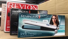 QUANTITY OF ITEMS TO INCLUDE REMINGTON SHINE THERAPY HAIR STRAIGHTENER WITH ADVANCED CERAMIC COATING INFUSED WITH MOROCCAN ARGAN OIL FOR SLEEK & SMOOTH GLIDE, FLOATING PLATES, DIGITAL DISPLAY, 9 SETT