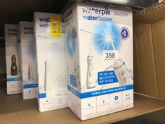 QUANTITY OF ITEMS TO INCLUDE WATERPIK CORDLESS ADVANCED WATER FLOSSER, 3 PRESSURE SETTINGS, DENTAL PLAQUE REMOVAL TOOL, IDEAL FOR TRAVEL OR SMALL BATHROOMS, USB CHARGER, WHITE, WP-580UK: LOCATION - E