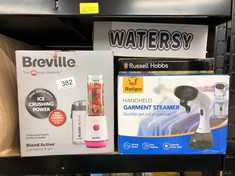 QUANTITY OF ITEMS TO INCLUDE BREVILLE BLEND ACTIVE PERSONAL BLENDER & SMOOTHIE MAKER | 350W | 2 PORTABLE BLEND ACTIVE BOTTLES (600ML) | LEAK PROOF LIDS | WHITE & PINK [VBL248]: LOCATION - E RACK