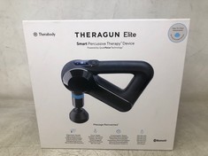 THERAGUN ELITE - HANDHELD ELECTRIC MASSAGE GUN - BLUETOOTH ENABLED PERCUSSION THERAPY DEVICE FOR ATHLETES - POWERFUL DEEP TISSUE MUSCLE MASSAGER WITH QUIET FORCE TECHNOLOGY - 4TH GENERATION - BLACK.: