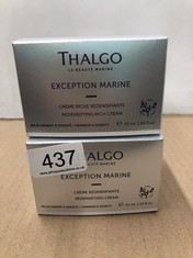 2 X THALGO EXCEPTION MARINE REDENSIFYING RICH CREAM: LOCATION - F RACK