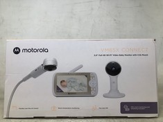 MOTOROLA NURSERY VM65X CONNECT - HALO VIDEO BABY MONITOR WITH CRIB HOLDER - 5 INCH PARENT UNIT AND WIFI APP - FLEXIBLE MAGNETIC CAMERA MOUNT, WHITE.: LOCATION - A RACK