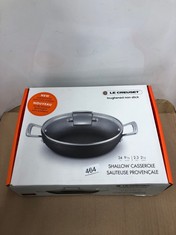 LE CREUSET TOUGHENED NON-STICK 24X5.95CM SHALLOW CASSEROLE/BRAISER WITH GLASS LID, ALUMINIUM, 51107240010502.: LOCATION - F RACK