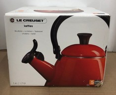 LE CREUSET KONE STOVE-TOP KETTLE WITH WHISTLE, SUITABLE FOR ALL HOB TYPES INCLUDING INDUCTION, ENAMELLED STEEL, CAPACITY: 1.6 L, VOLCANIC, 92000200090000.: LOCATION - G RACK