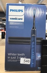 PHILIPS SONICARE DIAMONDCLEAN 9000 SERIES POWER ELECTRIC TOOTHBRUSH SPECIAL EDITION - SONIC BRUSH, DARK BLUE, 1 X C3 PREMIUM PLAQUE CONTROL BRUSH HEAD (MODEL HX9911/88).: LOCATION - G RACK