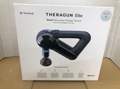 THERAGUN ELITE - HANDHELD ELECTRIC MASSAGE GUN - BLUETOOTH ENABLED PERCUSSION THERAPY DEVICE FOR ATHLETES - POWERFUL DEEP TISSUE MUSCLE MASSAGER WITH QUIETFORCE TECHNOLOGY - 4TH GENERATION - BLACK.: