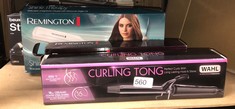 QUANTITY OF ITEMS TO INCLUDE WAHL CURLING TONG, HAIR STYLING TOOL, CURLING WAND, CERAMIC CURLERS FOR SHINY CURLS, CORDED HAIR CURLING WAND, SWIVEL CORD, QUICK HEAT, COOL TOUCH TIP, BARREL CLAMP, 16MM