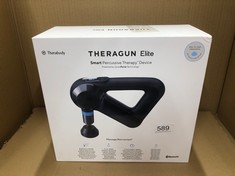 THERAGUN ELITE - HANDHELD ELECTRIC MASSAGE GUN - BLUETOOTH ENABLED PERCUSSION THERAPY DEVICE FOR ATHLETES - POWERFUL DEEP TISSUE MUSCLE MASSAGER WITH QUIETFORCE TECHNOLOGY - 4TH GENERATION - BLACK.: