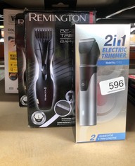 QUANTITY OF ITEMS TO INCLUDE REMINGTON BARBA BEARD TRIMMER (ADVANCED CERAMIC BLADES, POP-UP DETAIL TRIMMER, ADJUSTABLE ZOOM WHEEL, 9 LENGTH SETTINGS, COMB ATTACHMENT, CORD OR CORDLESS, 40-MINUTE RUNT