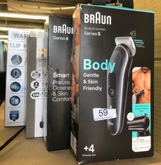 QUANTITY OF ITEMS TO INCLUDE BRAUN BODY GROOMER SERIES 5 5370, BODY GROOMER FOR MEN, GENTLE FULL-BODY MANSCAPING: LOCATION - A RACK