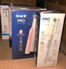 QUANTITY OF ITEMS TO INCLUDE ORAL-B PRO 3 ELECTRIC TOOTHBRUSH FOR ADULTS, 1 CROSS ACTION TOOTHBRUSH HEAD, 3 MODES, ORAL B ELECTRIC TOOTHBRUSH WITH PRESSURE SENSOR, 2 PIN UK PLUG, 3000, WHITE: LOCATIO