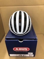 ABUS AIRBREAKER RACING BIKE HELMET - HIGH-END BIKE HELMET FOR PROFESSIONAL CYCLING - UNISEX, FOR MEN AND WOMEN - WHITE, SIZE M.: LOCATION - H RACK