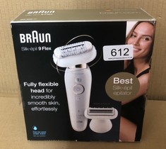 BRAUN SILK-ÉPIL 9 FLEX EPILATOR FOR WOMEN HAIR REMOVAL, WITH ADDITIONAL SHAVER & TRIMMER HEAD FOR EXTRA SENSITIVE AREAS, WET & DRY, 100% WATERPROOF, UK 2 PIN PLUG, 9-002, WHITE/GOLD.: LOCATION - H RA