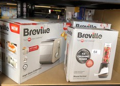 QUANTITY OF ITEMS TO INCLUDE BREVILLE BLEND ACTIVE PERSONAL BLENDER & SMOOTHIE MAKER | 350W | 1 PORTABLE BLEND ACTIVE BOTTLE (600ML) | LEAK PROOF LID | BLACK & GOLD [VBL251]: LOCATION - A RACK