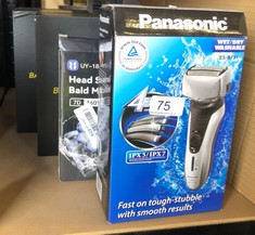 QUANTITY OF ITEMS TO INCLUDE PANASONIC ES-RF31 PREMIUM WET AND DRY 4-BLADE ELECTRIC SHAVER FOR MEN WITH FLEXIBLE PIVOTING HEAD, SILVER, UK 2 PIN PLUG: LOCATION - A RACK