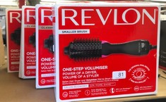 QUANTITY OF ITEMS TO INCLUDE REVLON ONE-STEP HAIR DRYER AND VOLUMIZER MID TO SHORT HAIR (ONE-STEP, 2-IN-1 STYLING TOOL, IONIC AND CERAMIC TECHNOLOGY, SMALLER OVAL DESIGN, MULTIPLE HEAT SETTINGS) RVDR