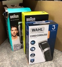 QUANTITY OF ITEMS TO INCLUDE WAHL CORD/CORDLESS HAIR CLIPPER, FATHER'S DAY GIFT, RECHARGEABLE CORDLESS CLIPPERS, CLIPPER KIT FOR MEN, RINSEABLE BLADES, HOME HAIR CUTTING, CLIPPERS WITH GUIDE COMBS: L