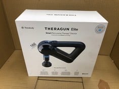 THERAGUN ELITE - HANDHELD ELECTRIC MASSAGE GUN - BLUETOOTH ENABLED PERCUSSION THERAPY DEVICE FOR ATHLETES - POWERFUL DEEP TISSUE MUSCLE MASSAGER WITH QUIET FORCE TECHNOLOGY - 4TH GENERATION - BLACK.: