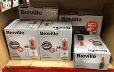 QUANTITY OF ITEMS TO INCLUDE BREVILLE BLEND ACTIVE PERSONAL BLENDER & SMOOTHIE MAKER | 350W | 1 PORTABLE BLEND ACTIVE BOTTLE (600ML) | LEAK PROOF LID | BLACK & GOLD [VBL251]: LOCATION - C RACK