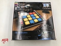 PRESONUS ATOM, MIDI CONTROLLER, MUSIC PRODUCTION AND PERFORMANCE PAD CONTROLLER WITH STUDIO ONE ARTIST, ABLETON LIVE LITE AND STUDIO MAGIC RECORDING SOFTWARE BUNDLE.: LOCATION - TOP 50 RACK