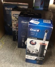 QUANTITY OF ITEMS TO INCLUDE ORAL-B PRO 3 ELECTRIC TOOTHBRUSH FOR ADULTS, 1 TOOTHBRUSH HEAD WITH CHARCOAL INFUSED BRISTLES, 3 MODES WITH TEETH WHITENING, 2 PIN UK PLUG, 3000, BLACK: LOCATION - C RACK