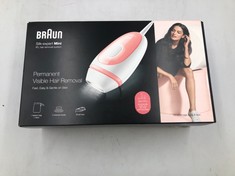 BRAUN IPL SILK-EXPERT MINI, PERMANENT VISIBLE HAIR REMOVAL, WITH TRAVEL POUCH & VENUS RAZOR, COMPACT HAIR REMOVAL DEVICE FOR ON-THE-GO, ALTERNATIVE FOR LASER HAIR REMOVAL, PL1014, WHITE/PINK.: LOCATI