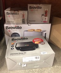 QUANTITY OF ITEMS TO INCLUDE BREVILLE ULTIMATE DEEP FILL TOASTIE MAKER | 2 SLICE SANDWICH TOASTER | REMOVABLE NON-STICK PLATES | STAINLESS STEEL | BLACK [VST082]: LOCATION - D RACK