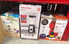 QUANTITY OF ITEMS TO INCLUDE MORPHY RICHARDS TOTAL CONTROL GLASS JUG BLENDER WITH ICE CRUSHER BLADES, 5 SPEED SETTINGS, PULSE CONTROL, 600 W, 1.5 LITRES, GREY, 403010: LOCATION - D RACK