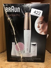 BRAUN FACESPA PRO 912 FACE EPILATOR WHITE/BRONZE – 3-IN-1 FACIAL EPILATOR, CLEANING AND FIRMING SYSTEM FOR SALON BEAUTY AT HOME WITH 3 EXTRAS.: LOCATION - E RACK