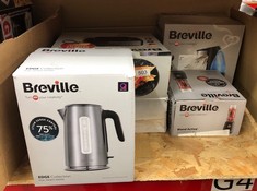 QUANTITY OF ITEMS TO INCLUDE BREVILLE EDGE LOW STEAM KETTLE | 1.7L | 3KW FAST & QUIET BOIL KETTLE | ENERGY EFFICIENT | BRUSHED STAINLESS STEEL [VKT236]: LOCATION - F RACK