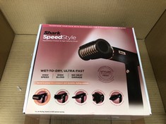 SHARK SPEEDSTYLE IONIC HAIR DRYER & STYLER WITH RAPID GLOSS FINISH WITH STORAGE BAG & HAIR CLIPS, 5 STYLERS, FOR ALL HAIR TYPES, ULTRA FAST DRYING, SMOOTHS FLYAWAYS, NO HEAT DAMAGE, BLACK/COPPER.: LO