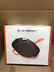 LE CREUSET SIGNATURE ENAMELLED CAST IRON OVAL SKILLET GRILL WITH HELPER HANDLE AND TWO POURING LIPS, FOR ALL HOB TYPES AND OVENS, 32CM CERISE, 20194320600422.: LOCATION - F RACK