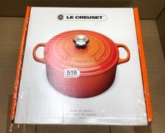 LE CREUSET SIGNATURE ENAMELLED CAST IRON ROUND CASSEROLE DISH WITH LID, 24 CM, 5.3 LITRE, CERISE, 21177240602430.: LOCATION - F RACK