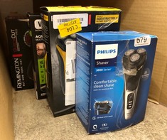 QUANTITY OF ITEMS TO INCLUDE PHILIPS ELECTRIC SHAVER 3000 SERIES - WET & DRY ELECTRIC SHAVER FOR MEN WITH SKIN PROTECT TECHNOLOGY IN SPACE GREY, POP-UP BEARD TRIMMER, CORDLESS SHAVER WITH TRAVEL POUC