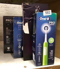 QUANTITY OF ITEMS TO INCLUDE ORAL-B PRO 3 ELECTRIC TOOTHBRUSH FOR ADULTS, 1 CROSS ACTION TOOTHBRUSH HEAD & TRAVEL CASE, 3 MODES WITH TEETH WHITENING, 2 PIN UK PLUG, 3500, BLACK: LOCATION - G RACK